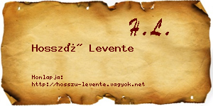 Hosszú Levente névjegykártya