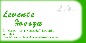 levente hosszu business card